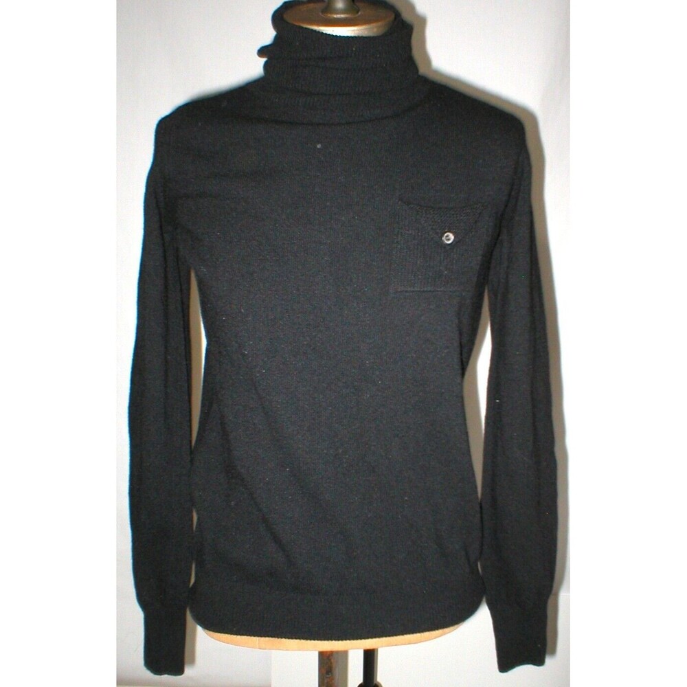 NWT New Womens XS Designer See By Chloe Black Cashmere Wool Sweater Turtleneck